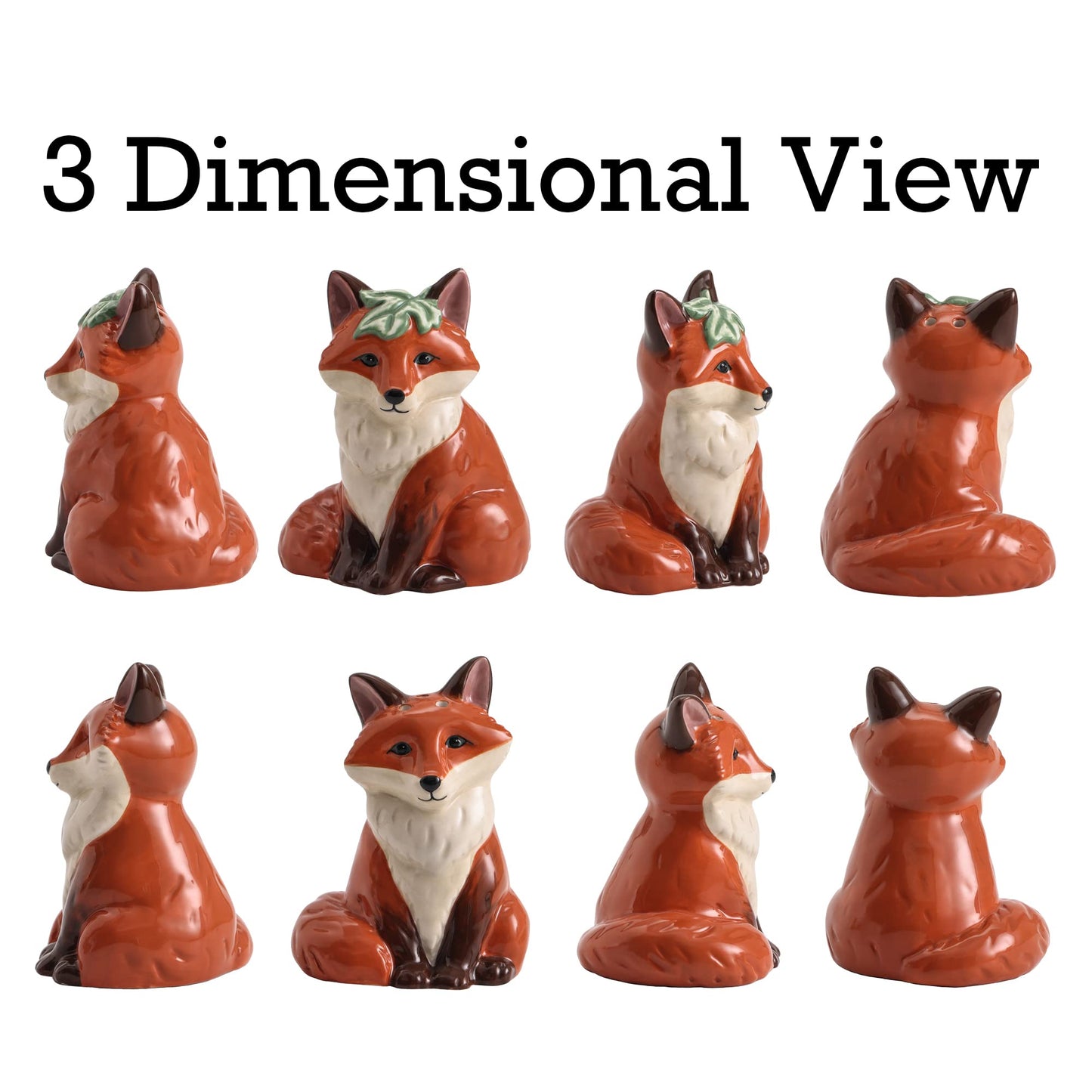 Bico Fox Salt & Pepper Shaker Set, Dishwasher Safe