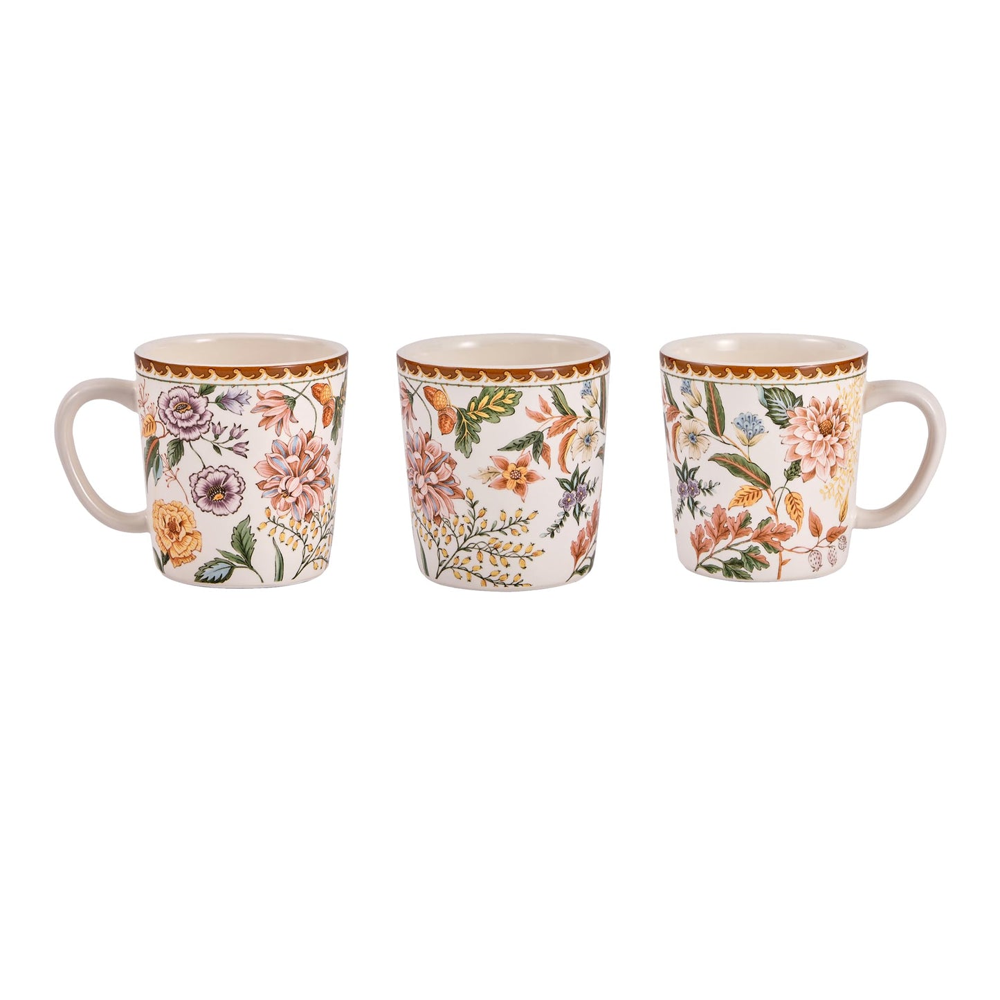 Bico Flower Mugs Set, Set of 4, Ceramic