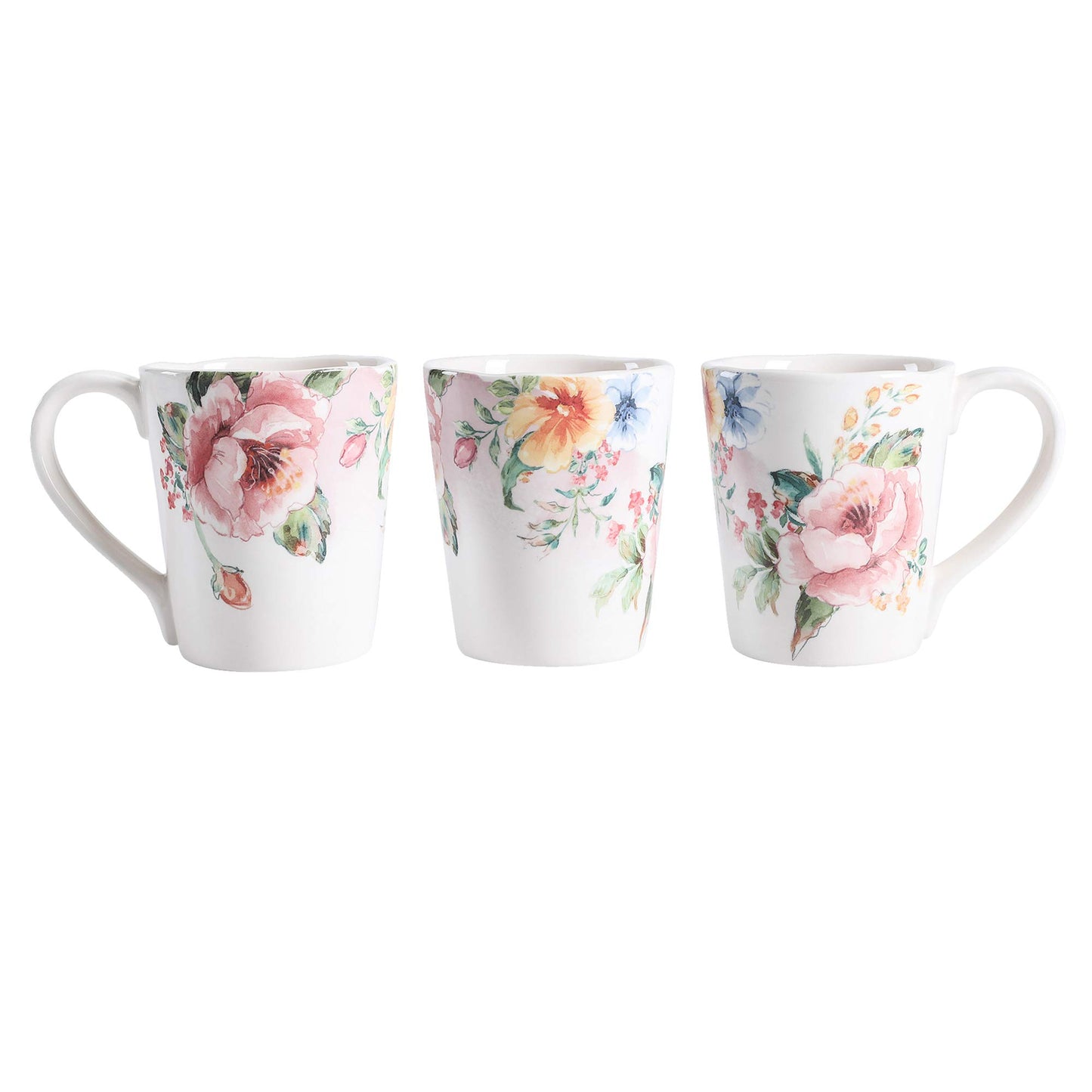 Bico Flower Mugs Set, Set of 4, Ceramic