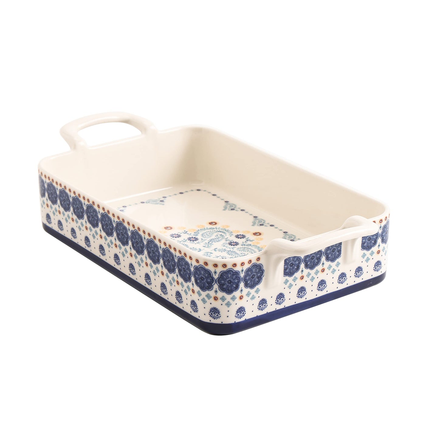 Bico Blue Talavera Stoneware Baking Dish Set, Non-stick Lasagna Pan, Large Rectangular Baking Pan, Casserole Dish, Microwave, Dishwasher and Oven Safe