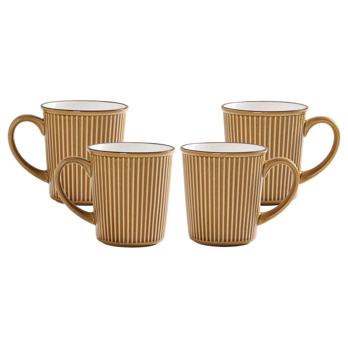 Bico Helios Ceramic Mugs, 15oz, Set of 4, for Coffee, Tea, Drinks, Microwave & Dishwasher Safe