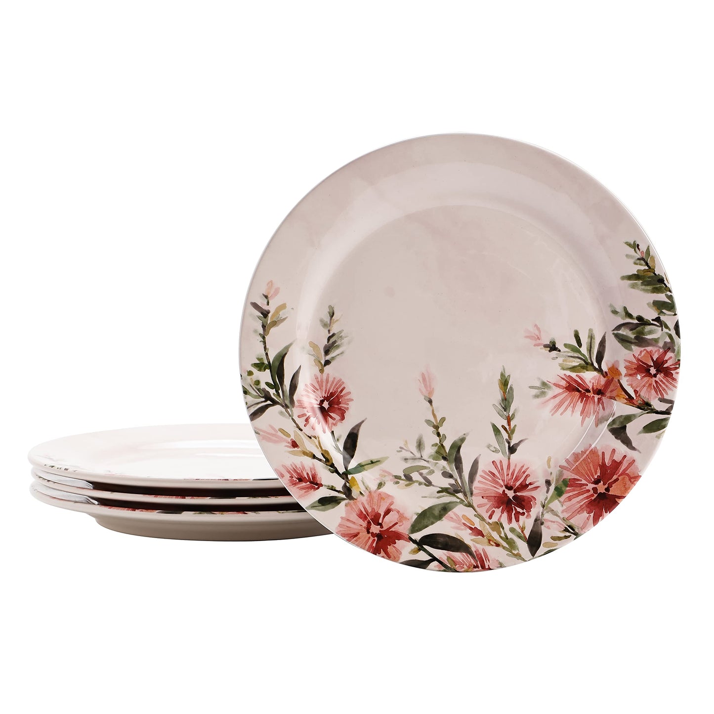 Bico Flower Dinner Plates Set, Set of 4, Ceramic, 11 inch