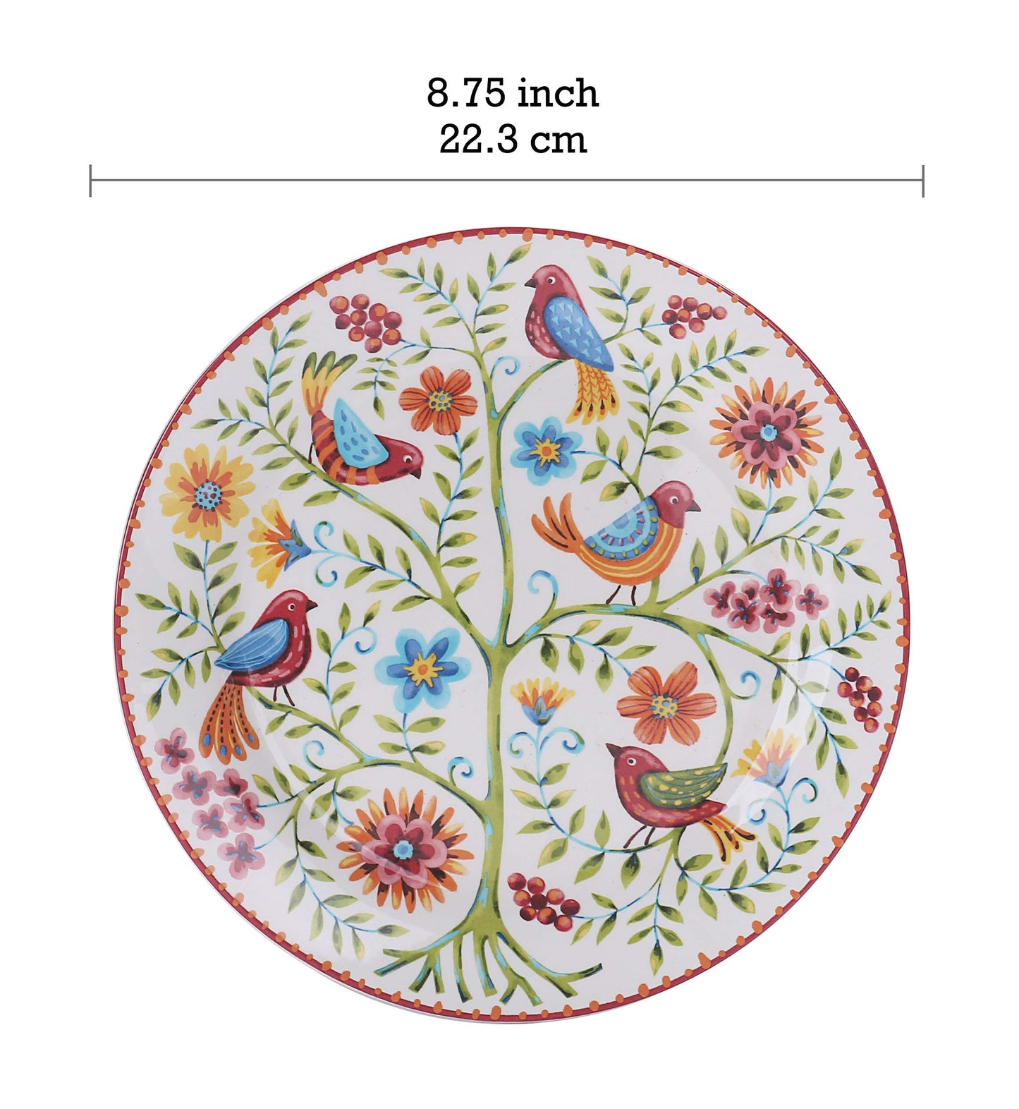 Bico Bird Salad Plates Set, Set of 4, Ceramic, 8.75 inch
