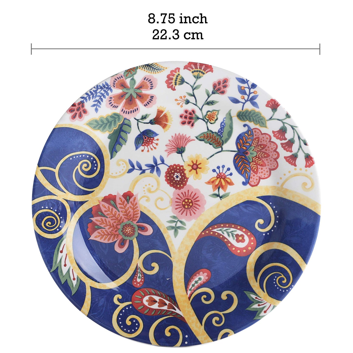 Bico Pattern Salad Plates Set, Set of 4, Ceramic, 8.75 inch