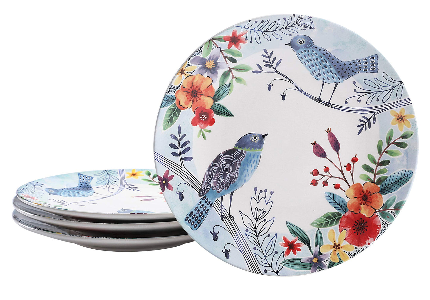 Bico Bird Dinner Plates Set, Set of 4, Ceramic, 11 inch