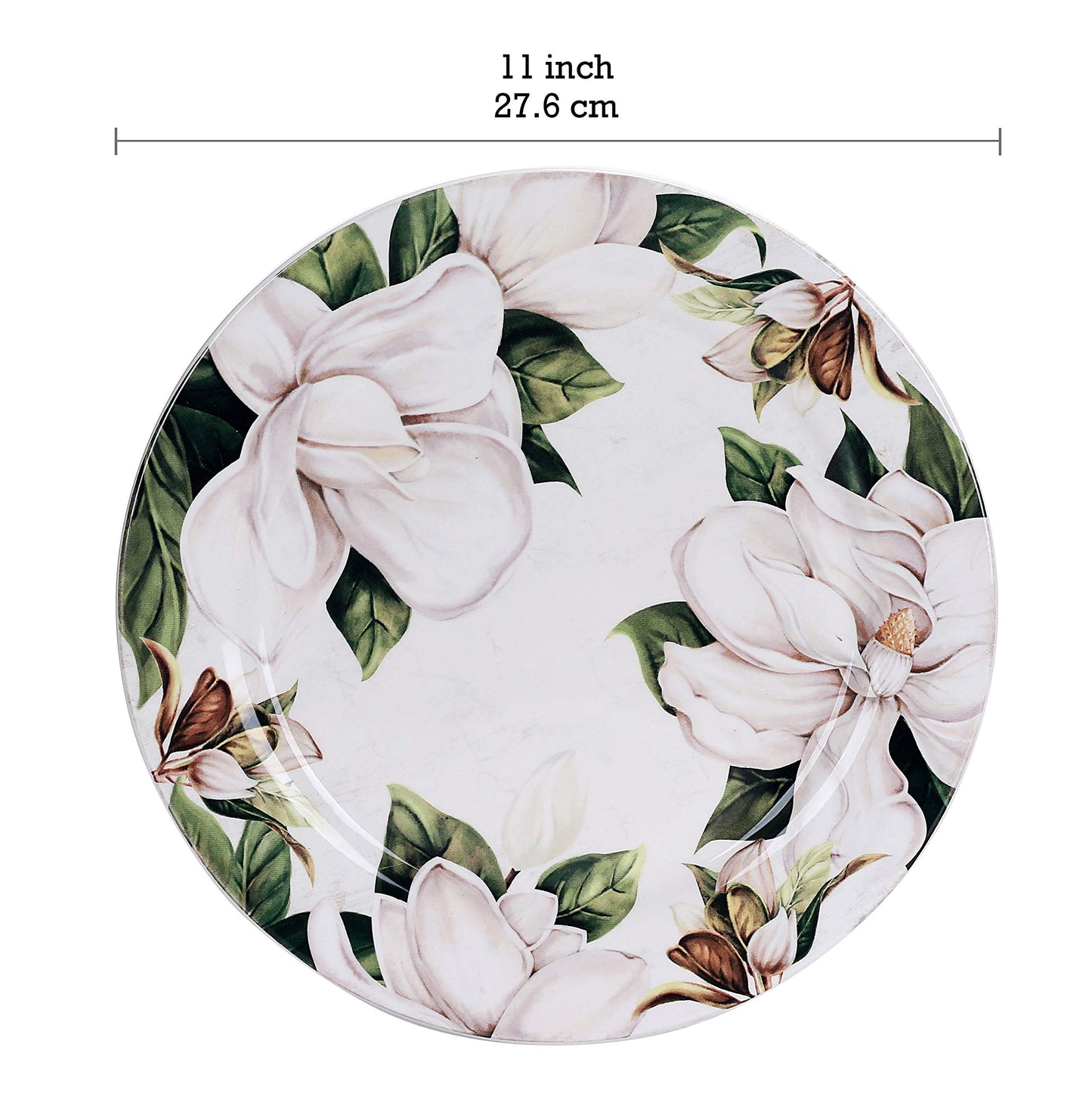 Bico Flower Dinner Plates Set, Set of 4, Ceramic, 11 inch