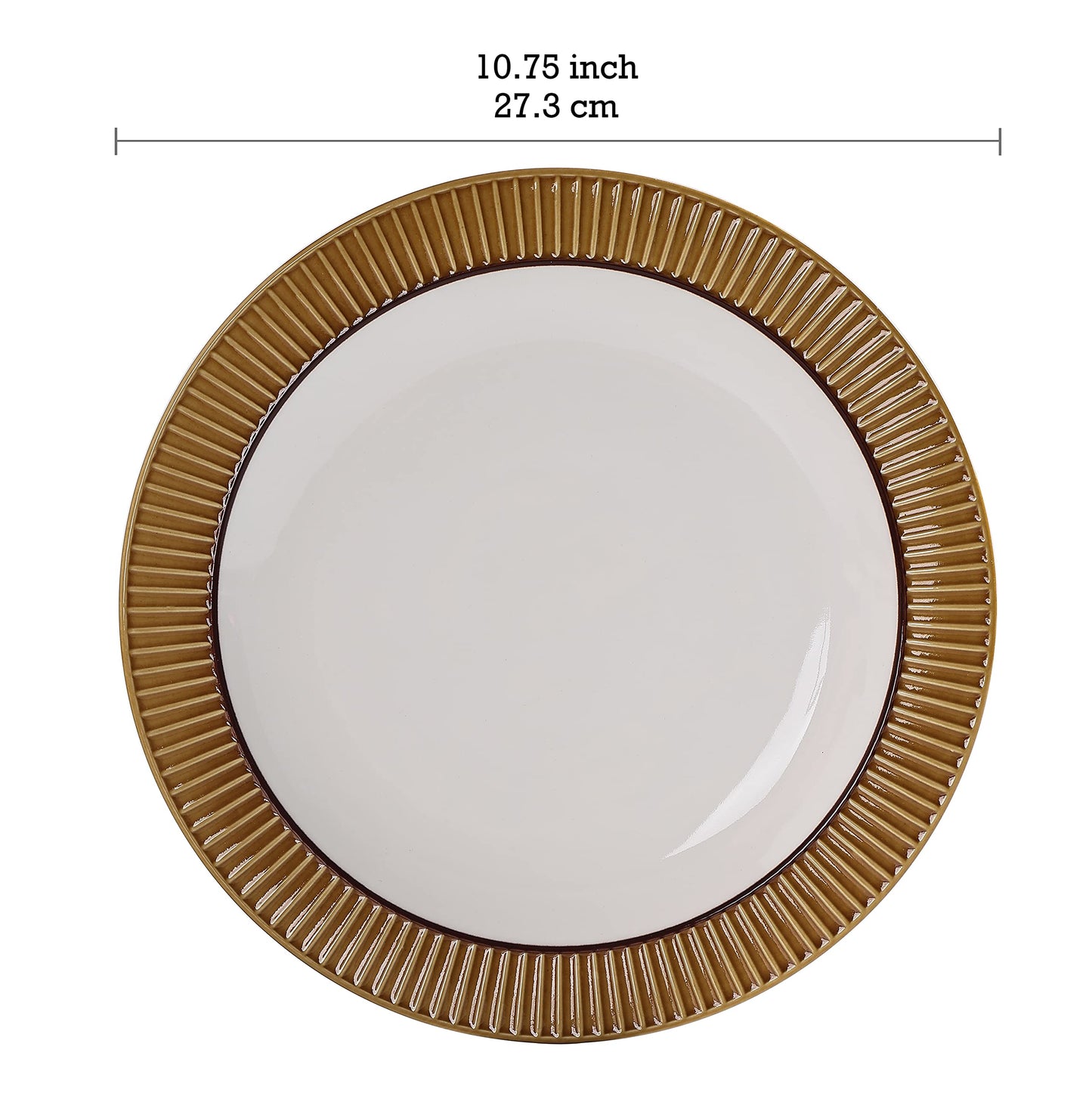 Bico Helios Dinner Plates Set, Set of 4, 10.75 inch, Microwave and Dishwahser Safe, for Pasta, Salad, Maincourse