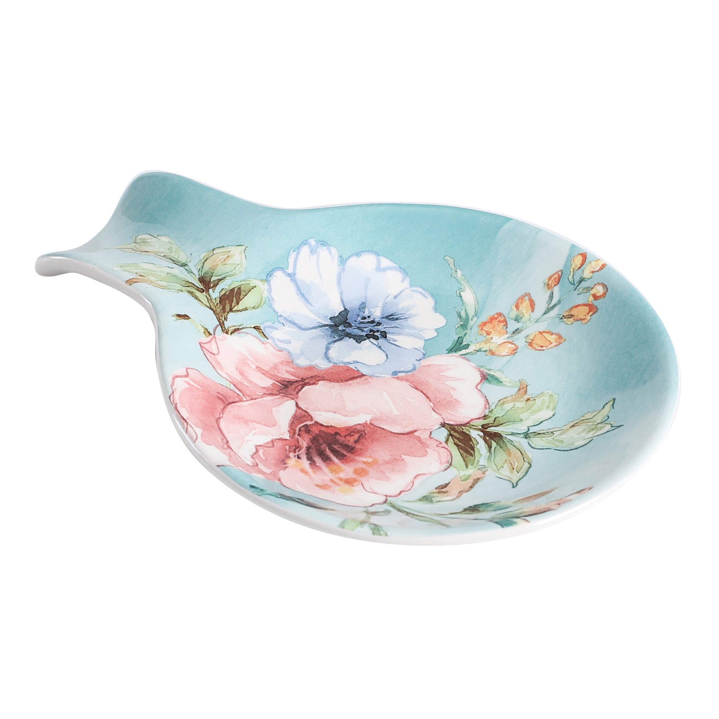 Bico Margret's Garden Ceramic Spoon Rest, House Warming Gift, Dishwasher Safe