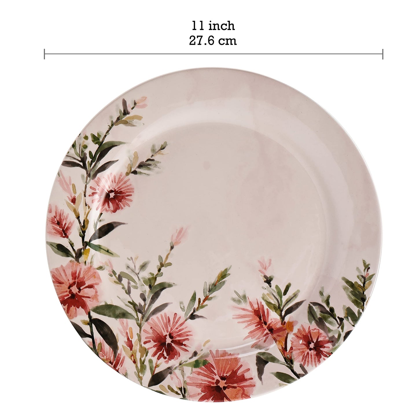 Bico Flower Dinner Plates Set, Set of 4, Ceramic, 11 inch