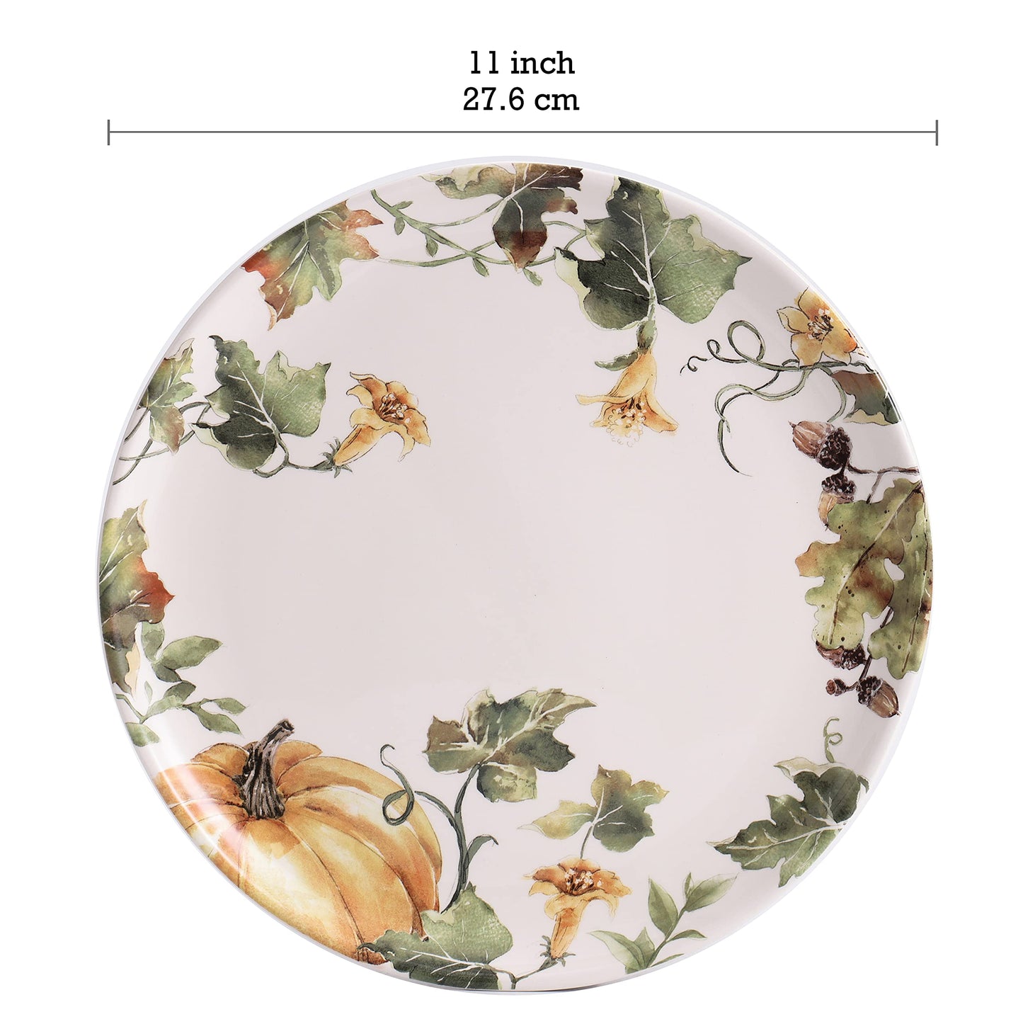 Bico Woodland Critters 11 inch Dinner Plates, Set of 4, for Pasta, Salad, Maincourse, Microwave & Dishwasher Safe