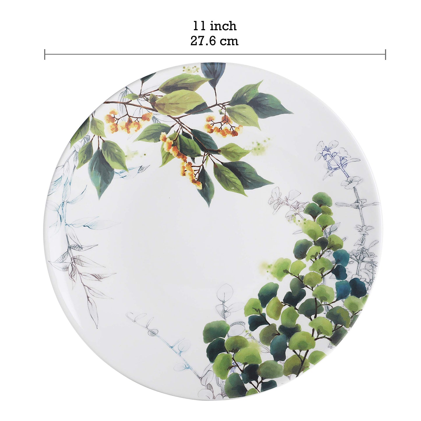 Bico Leaf Dinner Plates Set, Set of 4, Ceramic, 11 inch