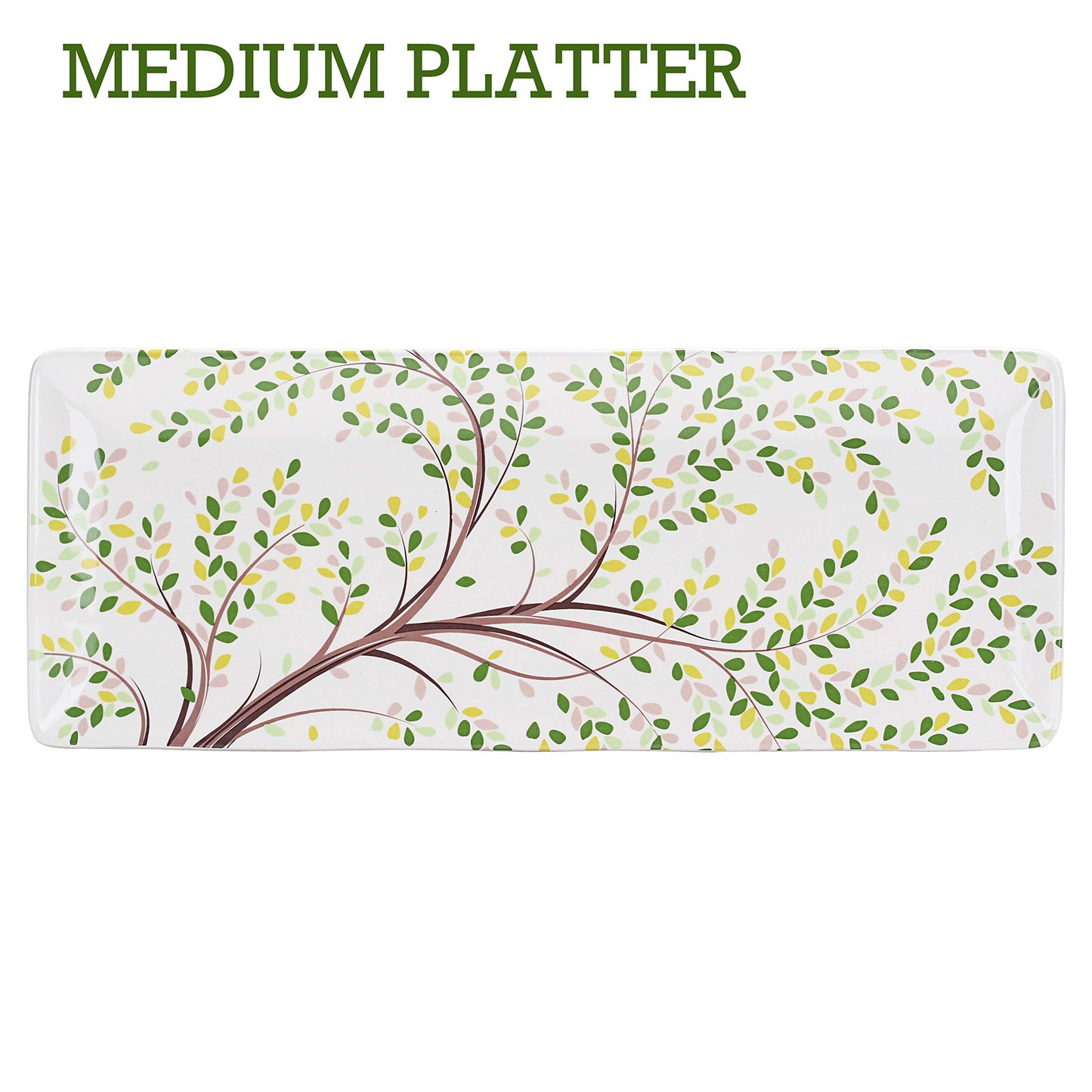 Bico Pattern Serving Platters Set, Set of 2, Ceramic, 14 inch