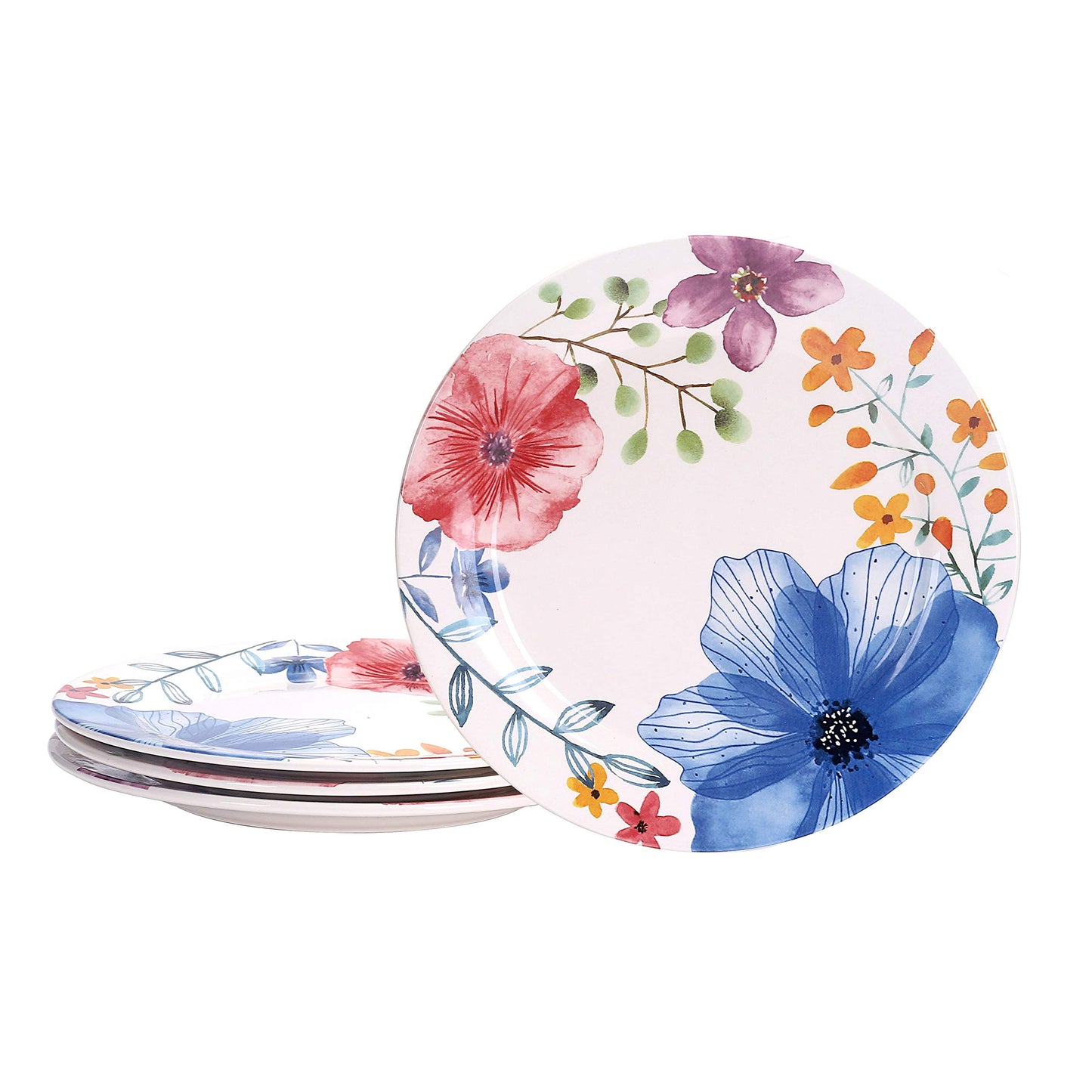 Bico Flower Dinner Plates Set, Set of 4, Ceramic, 11 inch