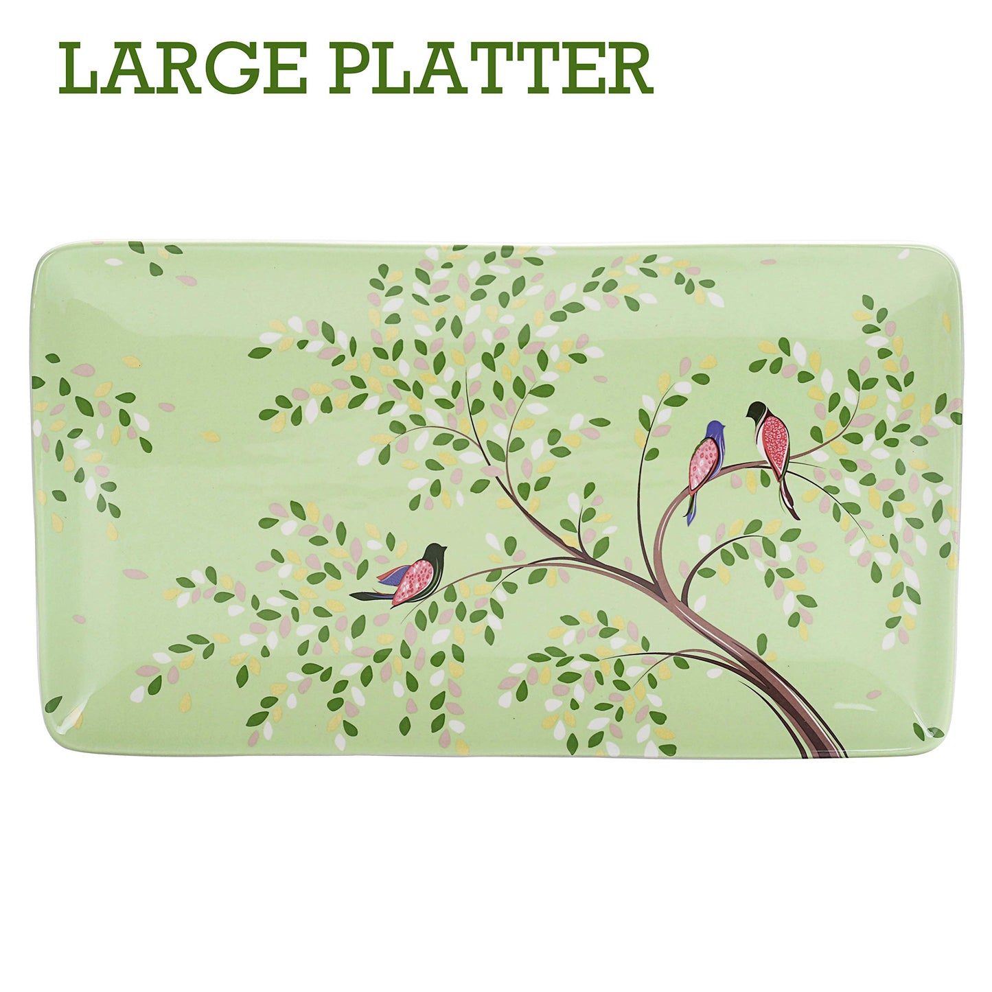 Bico Pattern Serving Platters Set, Set of 2, Ceramic, 14 inch