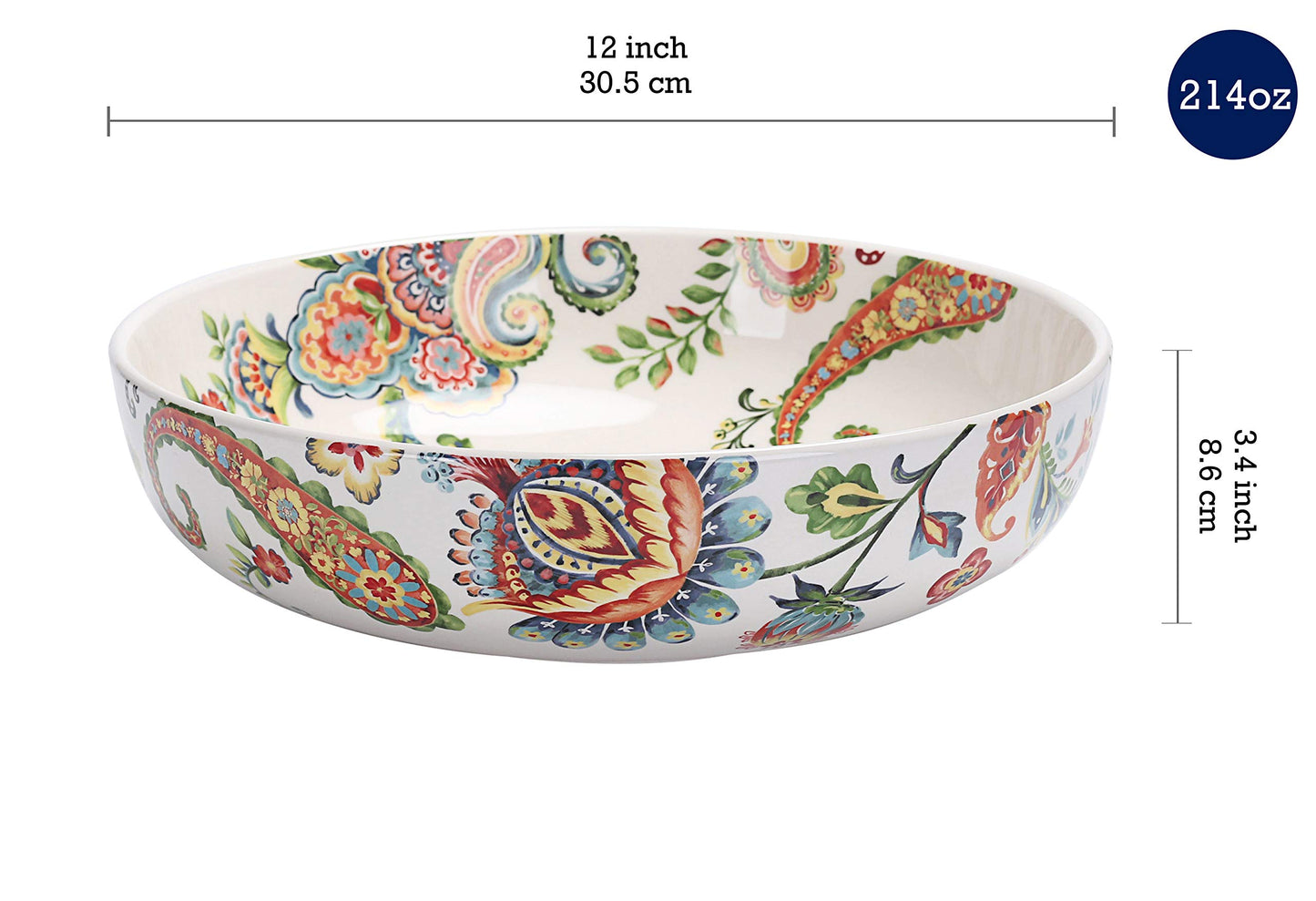 Bico Pattern Pasta Bowls Set, Set of 5, Ceramic, 1 unit 214oz, 4 units 35oz
