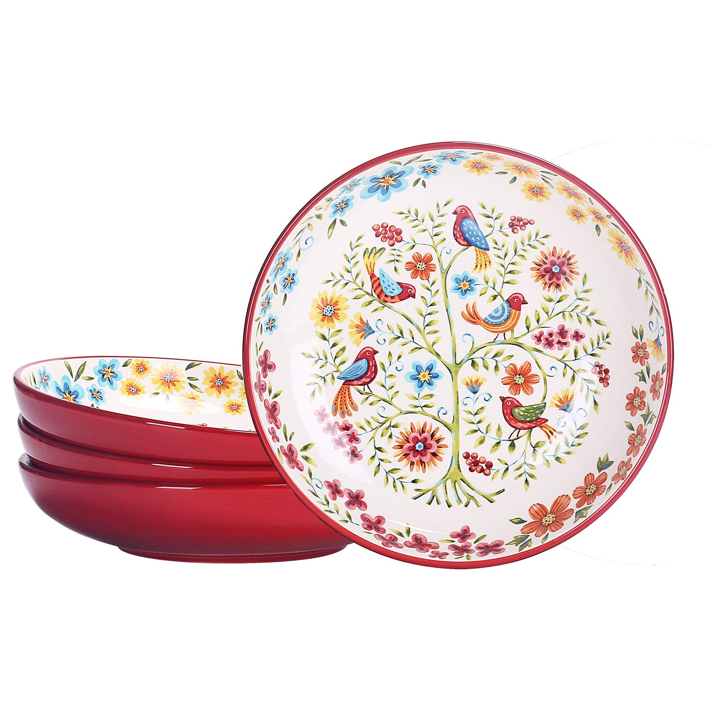 Bico Flower Dinner Bowls Set, Set of 4, Ceramic, 35oz