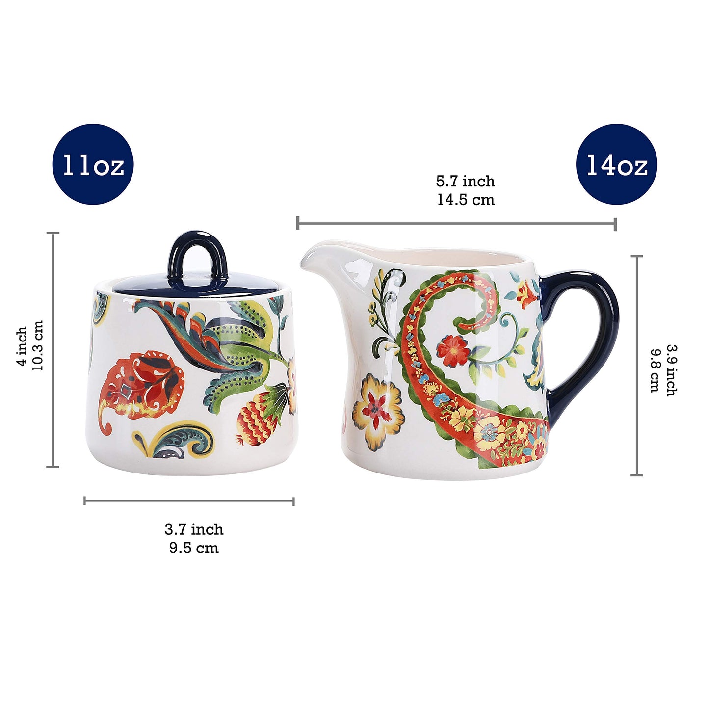 Bico Protea Cynaroides Ceramic Sugar and Cream Set, Dishwasher Safe