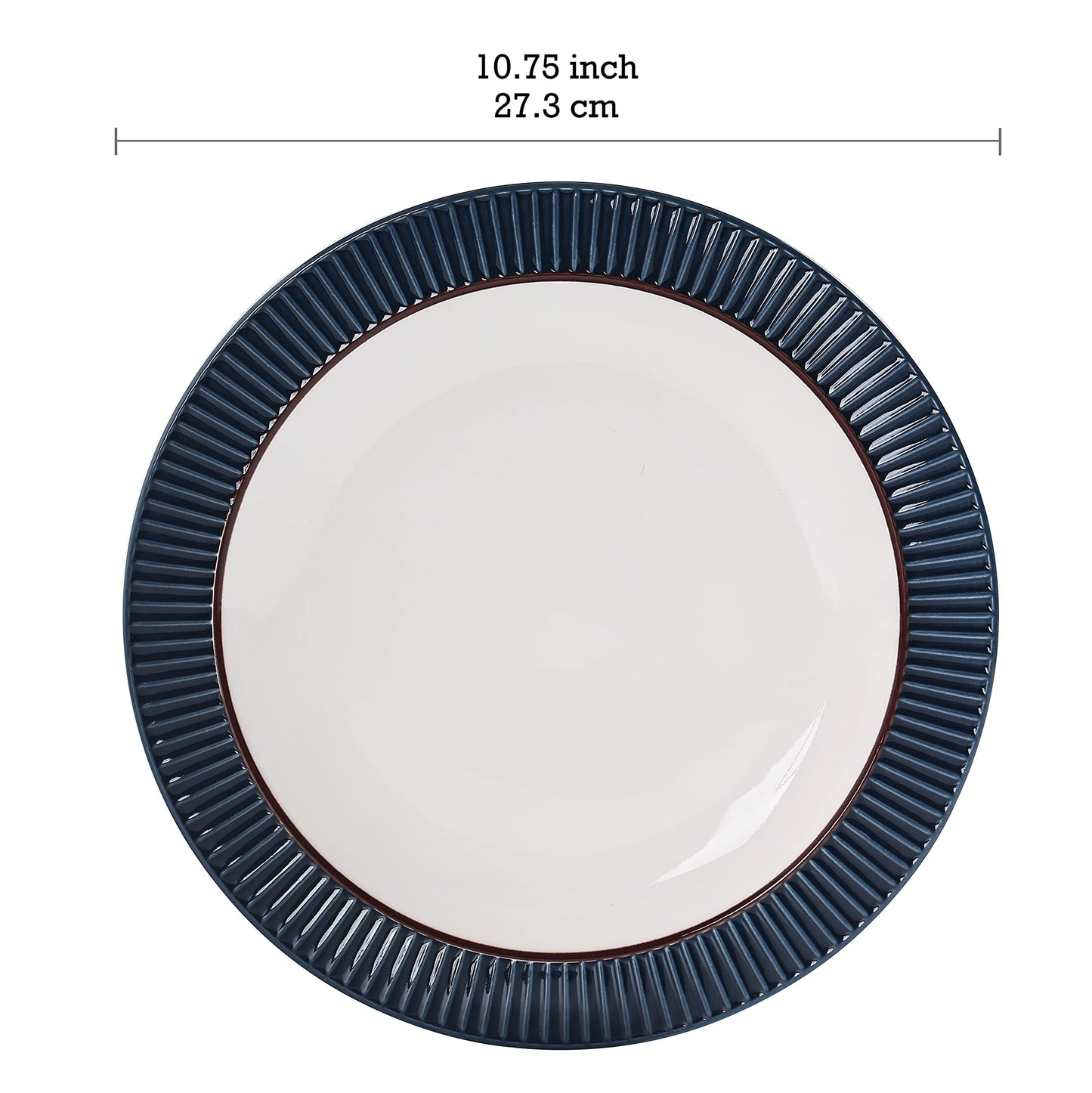 Bico Helios Dinner Plates Set, Set of 4, 10.75 inch, Microwave and Dishwahser Safe, for Pasta, Salad, Maincourse