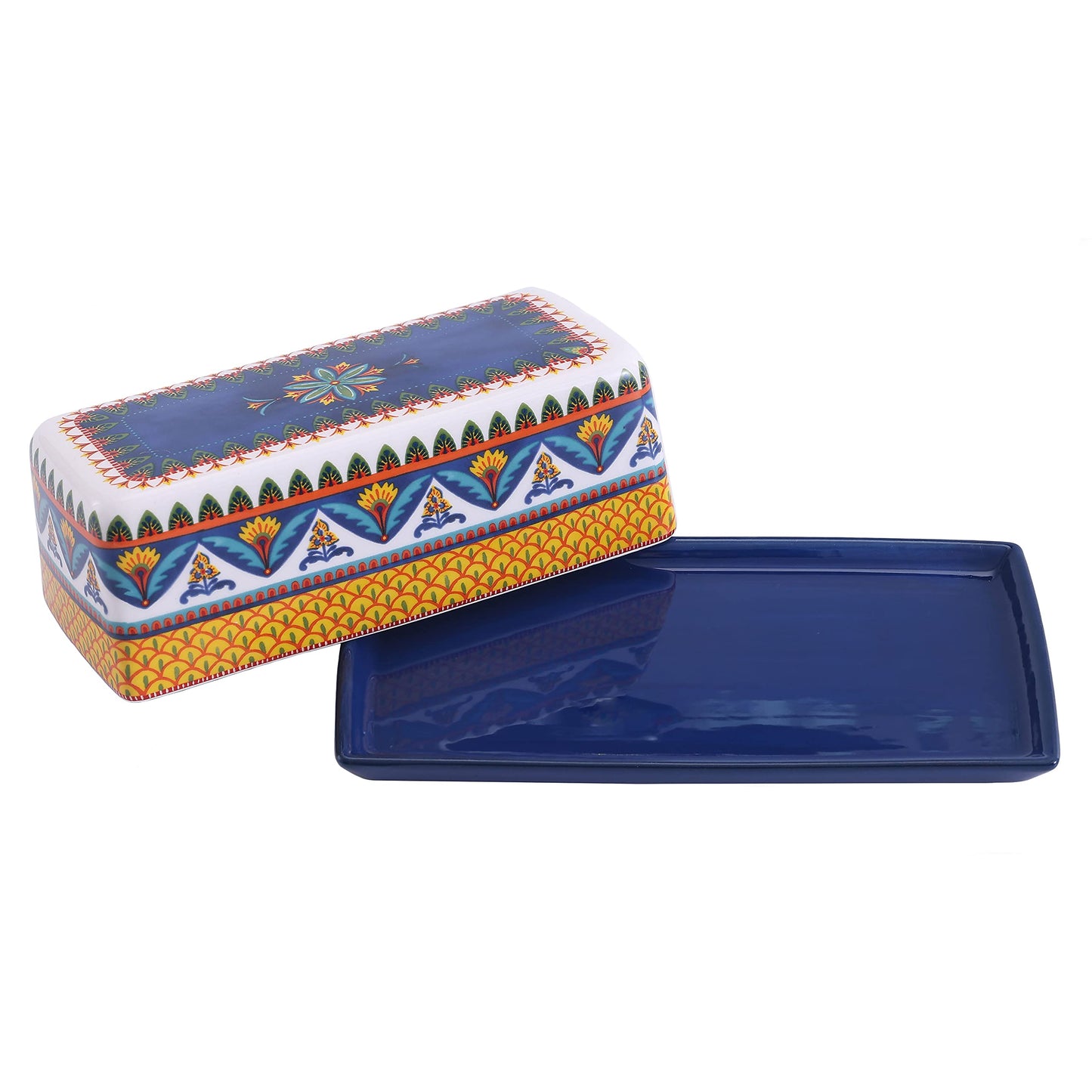 Bico Havana Ceramic Butter Dish with Lid, Butter Keeper for Counter, Kitchen, Dishwasher Safe