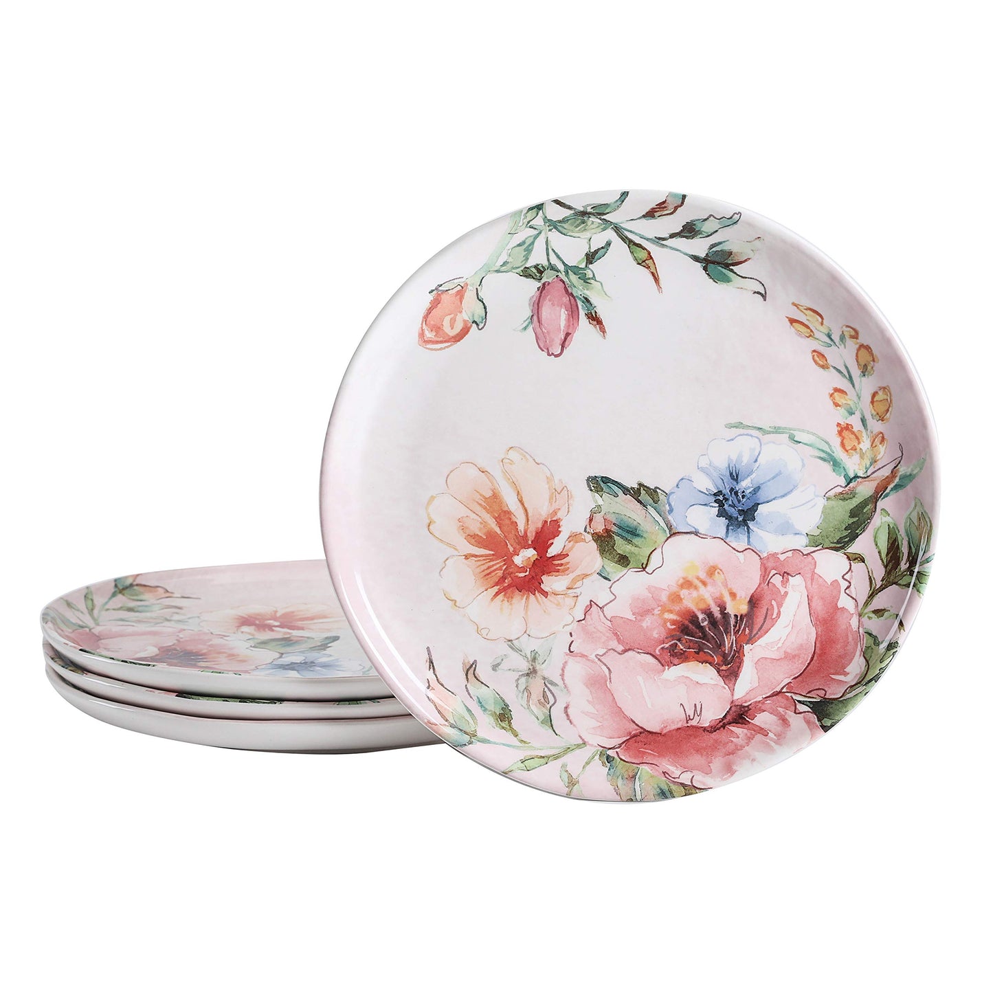 Bico Flower Dinner Plates Set, Set of 4, Ceramic, 11 inch