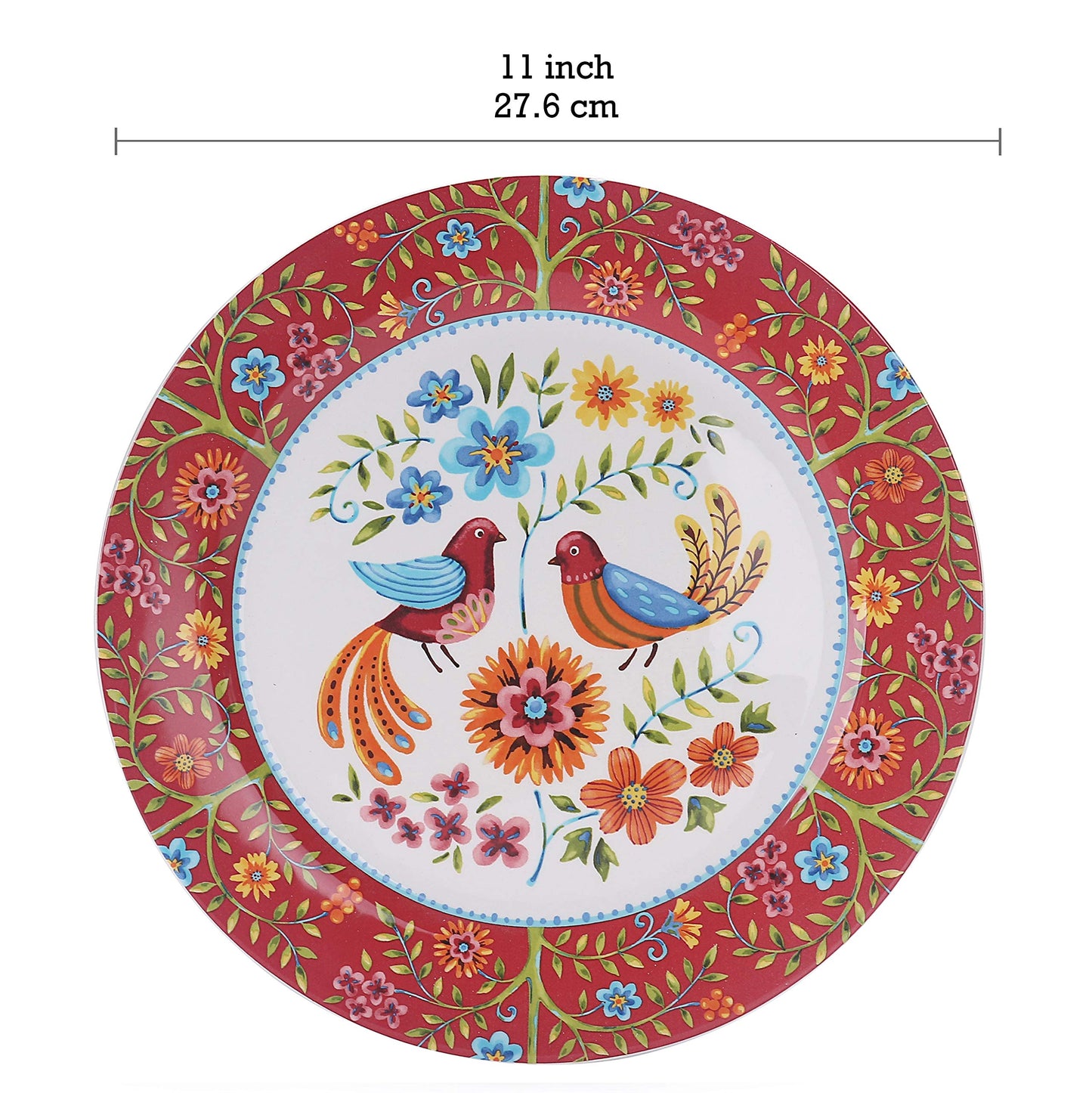 Bico Bird Dinner Plates Set, Set of 4, Ceramic, 11 inch