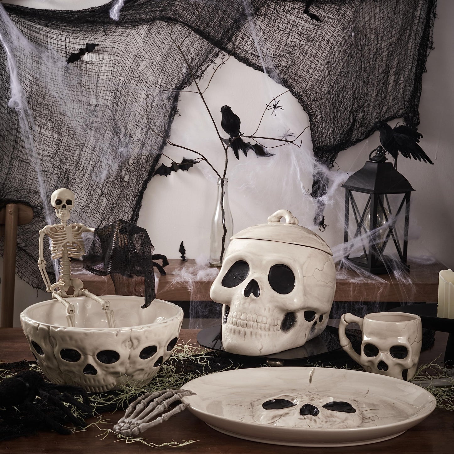 Bico Halloween Skull Ceramic 16oz Mugs, for coffee, tea, hot chocolate, Microwave and Dishwasher Safe