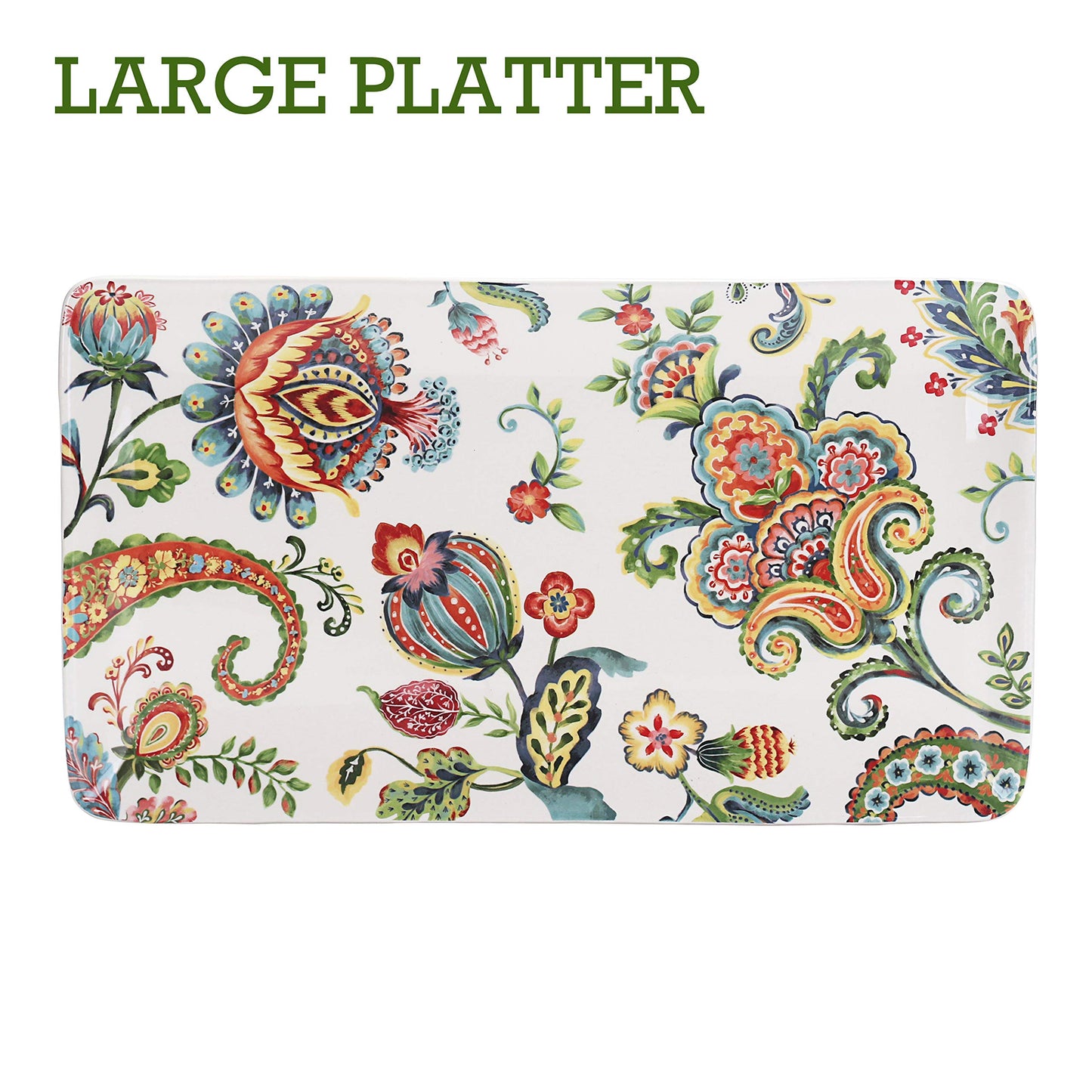 Bico Pattern Serving Platters Set, Set of 2, Ceramic, 14 inch