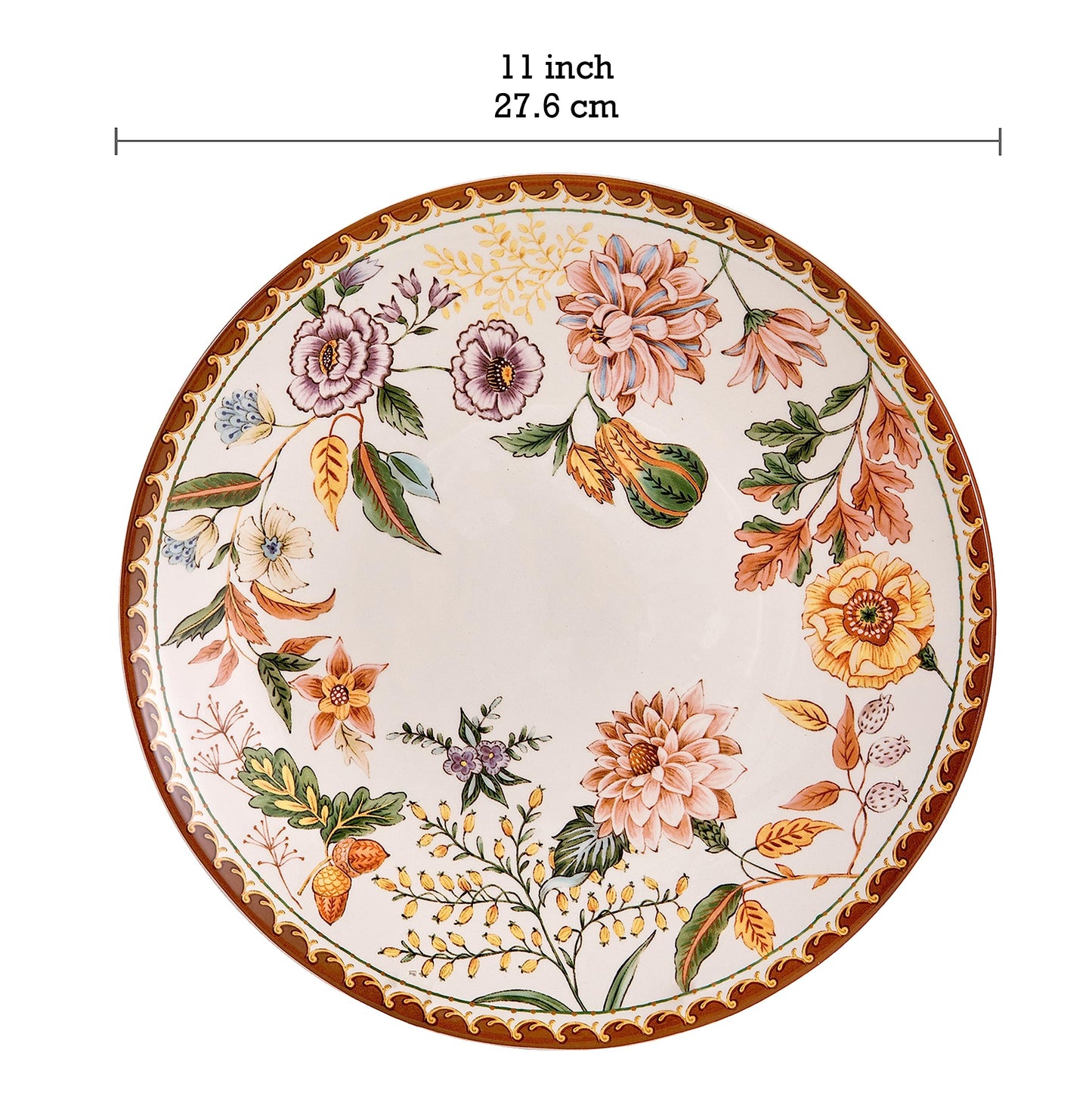 Bico Flower Dinner Plates Set, Set of 4, Ceramic, 11 inch