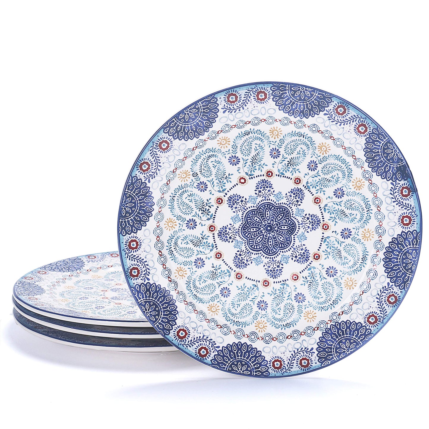 Bico Pattern Dinner Plates Set, Set of 4, Ceramic, 11 inch